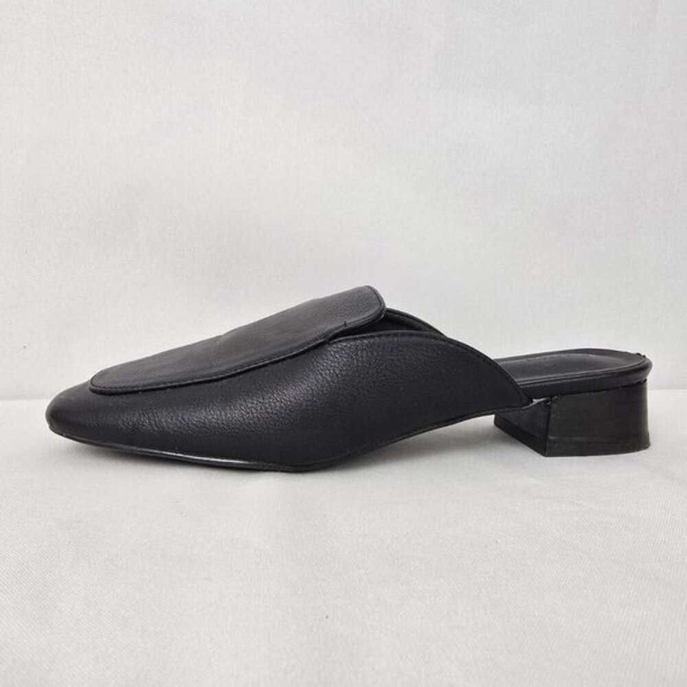 Oak Fort Black Leather Mule Flats Shoes Size 7